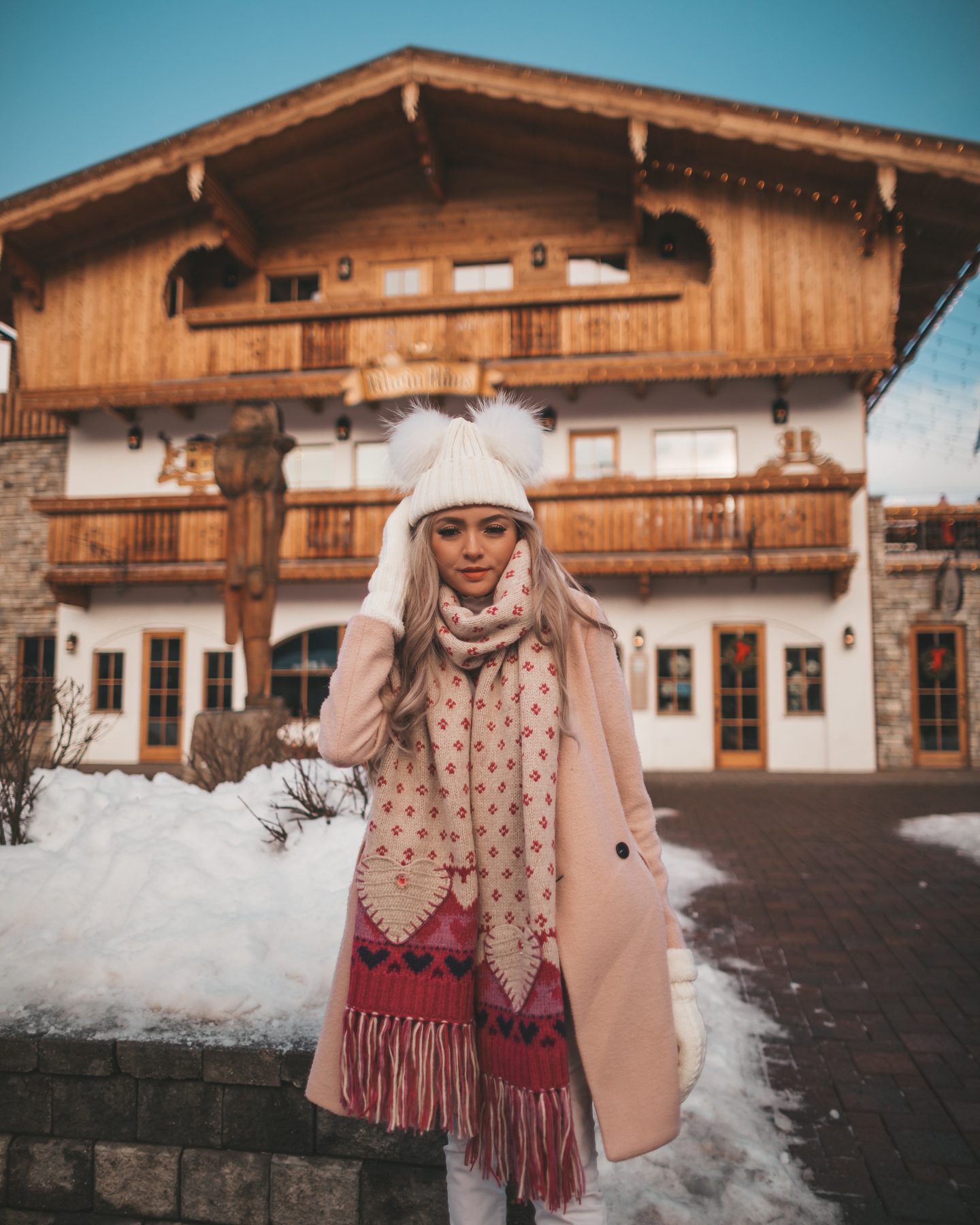 Standing in front of Rhein Haus